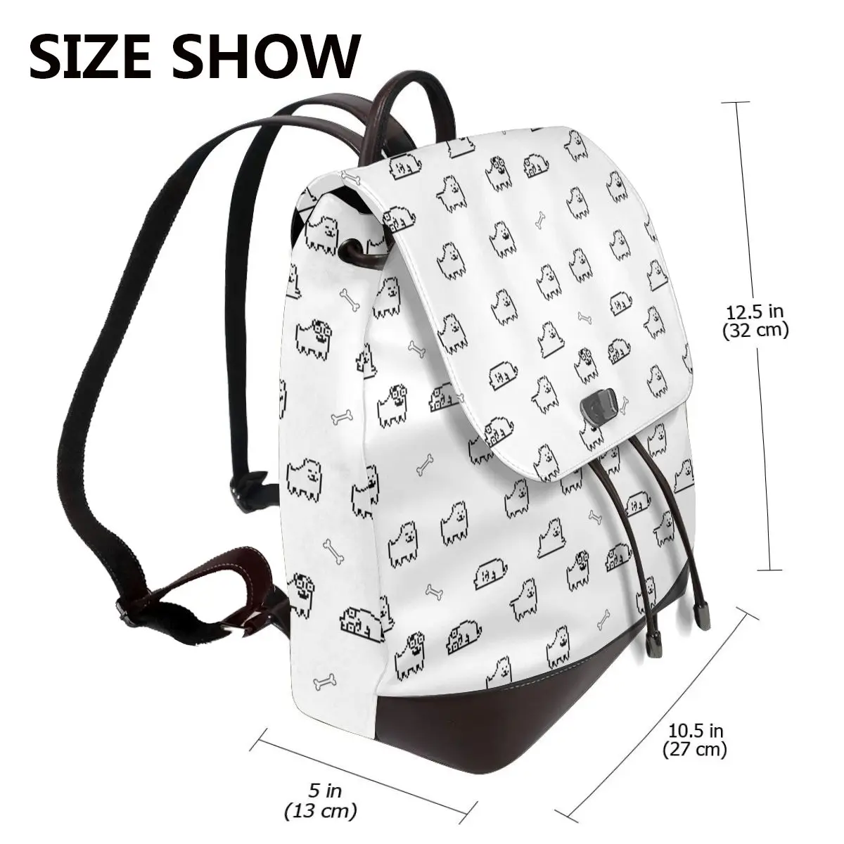 UNDERTALE ANNOYING DOG SEAMLESS PATTERN Bookbag School Student Bags Hiking Travel Daypack for Women Fashion Derma Backpack