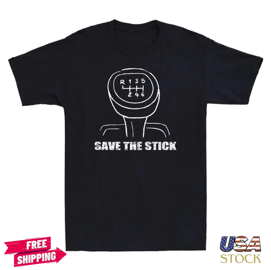 Save The Manual Transmission Save The Stick Funny Graphic Vintage Men's T-shirt