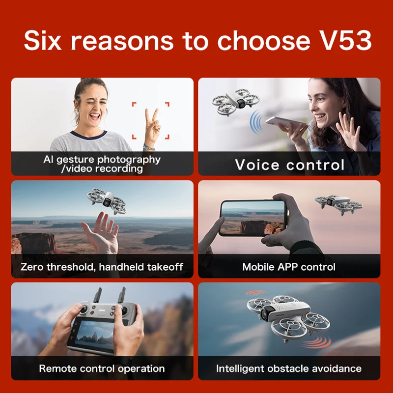 2025 جديد V53 طائرات بدون طيار صغيرة 8K المهنية واي فاي طائرة بدون طيار FPV تجنب العوائق تحديد المواقع التدفق البصري أجهزة الاستقبال عن بعد اللعب الهدايا الطائرات بدون طيار #5