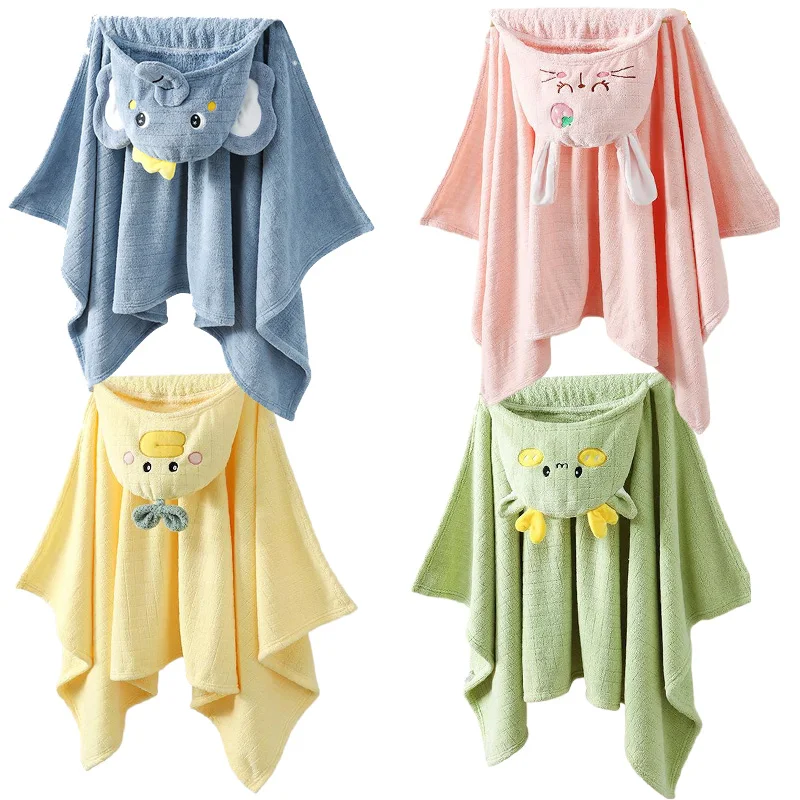 

Child Bathrobe Cute Animal Soft Newborn Hooded Towel Quick-Drying Thicken Baby Bath Towels Toddler Infant Wrap Cloak Boys Girls