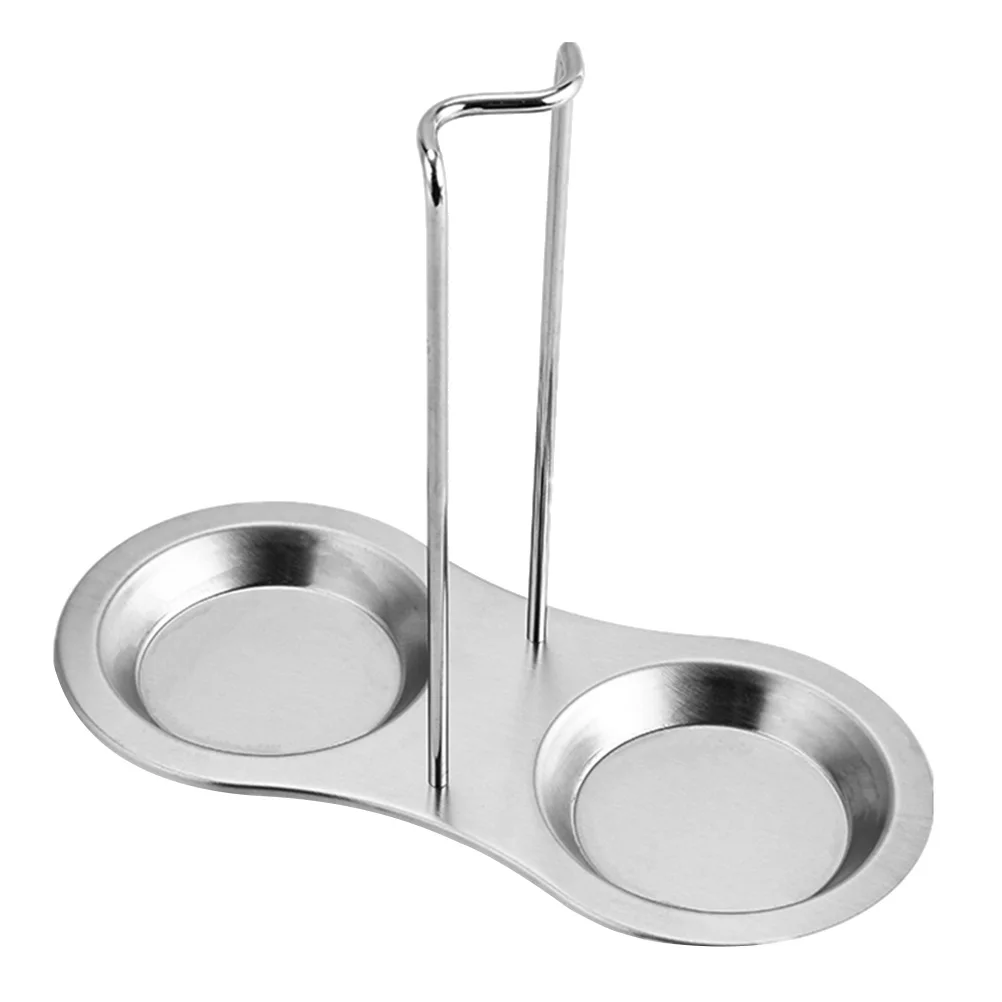 

Soup Spoon Holder Vertical Pot Lid Stand Stainless Steel Kitchen Rack Ladle Rest Chopsticks Tray Collect Water Easy Clean Stable