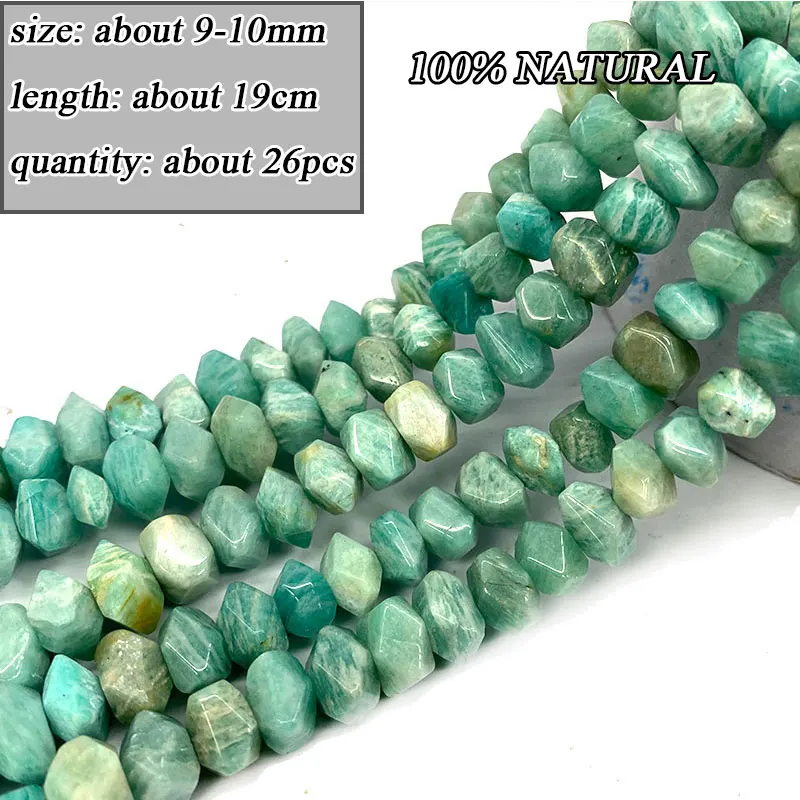 Wholesale Natural Amazonite Various Shape Stone Beads Round Faceted Rondelle Square Irregular for Jewelry Making Diy Bracelet