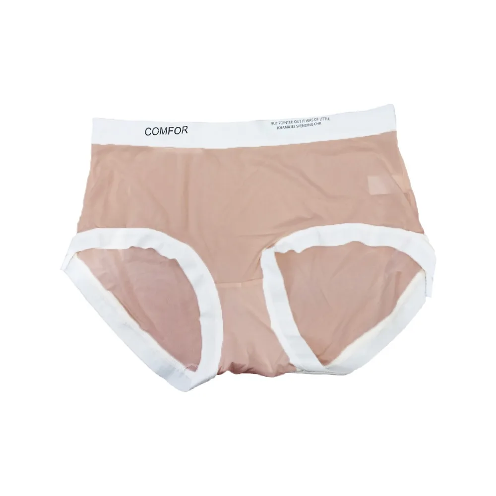 Letter Printed Summer Ice Silk Panties Thin Cotton Crotch Seamless Ice Silk Briefs Underwear Ruffle