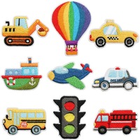 Traffic Lights Hot Air Balloon Airplanes Cars Iron-on Sew Embroidered Badge Patches for DIY T-shirt Backpack Clothing Appliques
