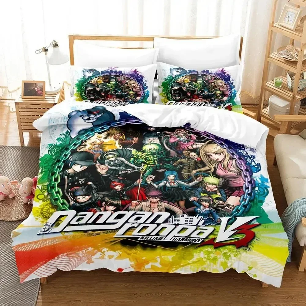 Anime Danganronpa V3 Comfortable Duvet Quilt Cover Pillowcase Bedding Set Children Bedroom Decoration Home Textile