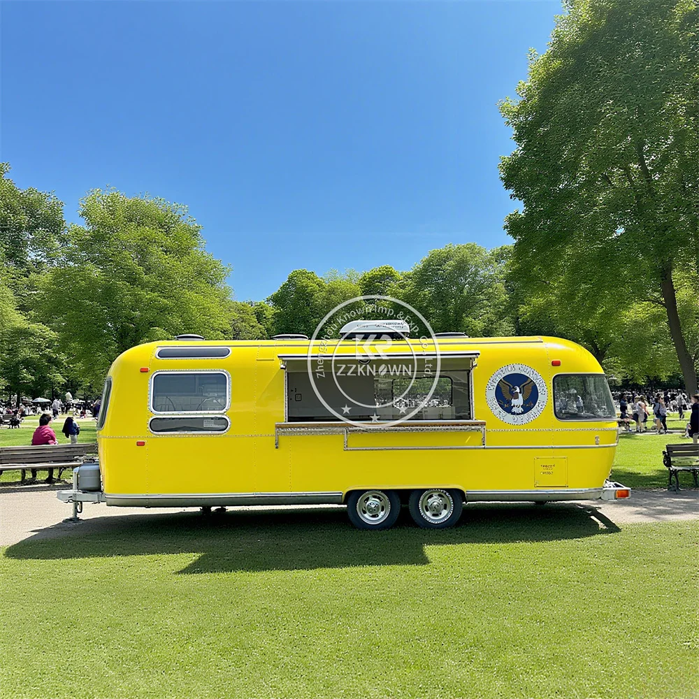 

Custom Street Portable Towable Mobile Fast Food Truck Tea Coffee Bar Ice Cream Fast Food Vending Cart Trailer For Sale