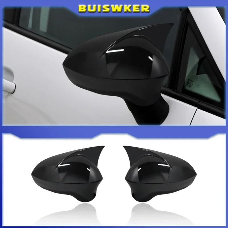 

2p Bright Black Side Wing Rearview Mirror cover caps For Seat ibiza Cupra 2009-2017