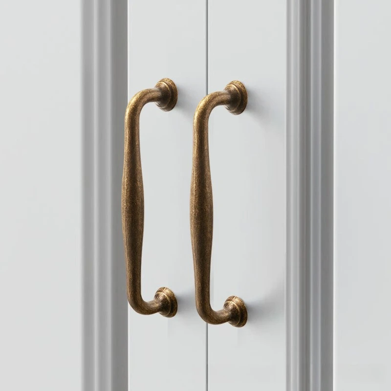 Antique Cabinet Pulls Zinc Alloy Vintage Furniture Hardware Antique Bronze Finish Drawer Knobs Single Hole Retro Cabinet Handles