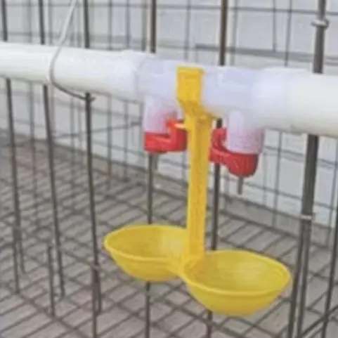 2PC-30PCS Poultry Farm Double Tray Nipple Drinker For Poultry Automatic Connect With 25mm Watering Pipe Drip Cup Broiler