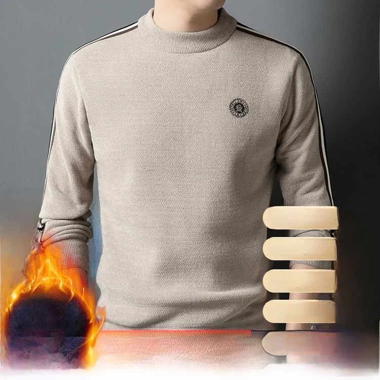 

Зимний повседневный вязаный свитер Slim Fit для среднего возраста и ли с принтом Busin Casual, всесезонный уличный активированный...