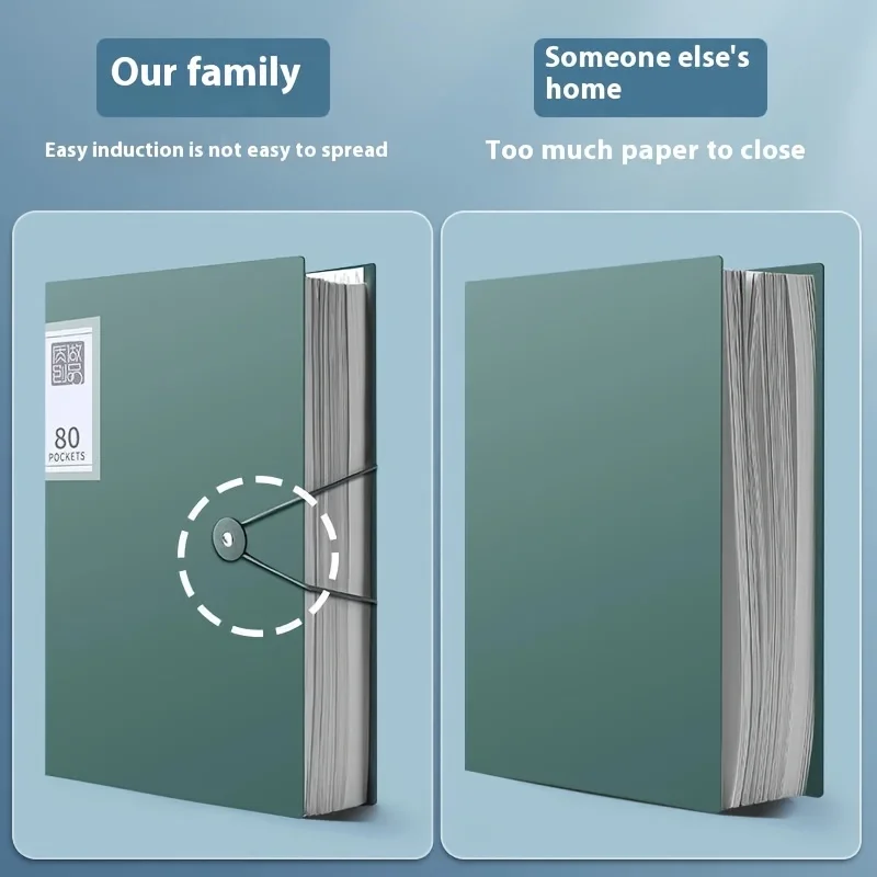 100-Pocket Expandable A4 File Folder - Waterproof & Dustproof Document Organizer with Elastic Closure for Office/Home