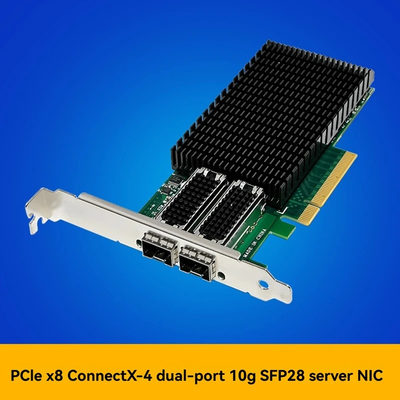 

Pcie X8 X-4 Dual-Port 10G Sfp28 Fiber Optic Network Card Dual-Port 10G Network Adapter Card-A09I