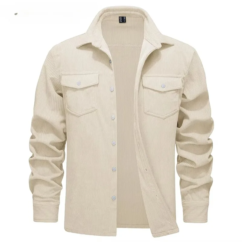 

Corduroy Shirt Jackets Mens Long Sleeve Button Up Lightweight Jacket Spring Fall Streetwear Shacket Tops Outwear Males