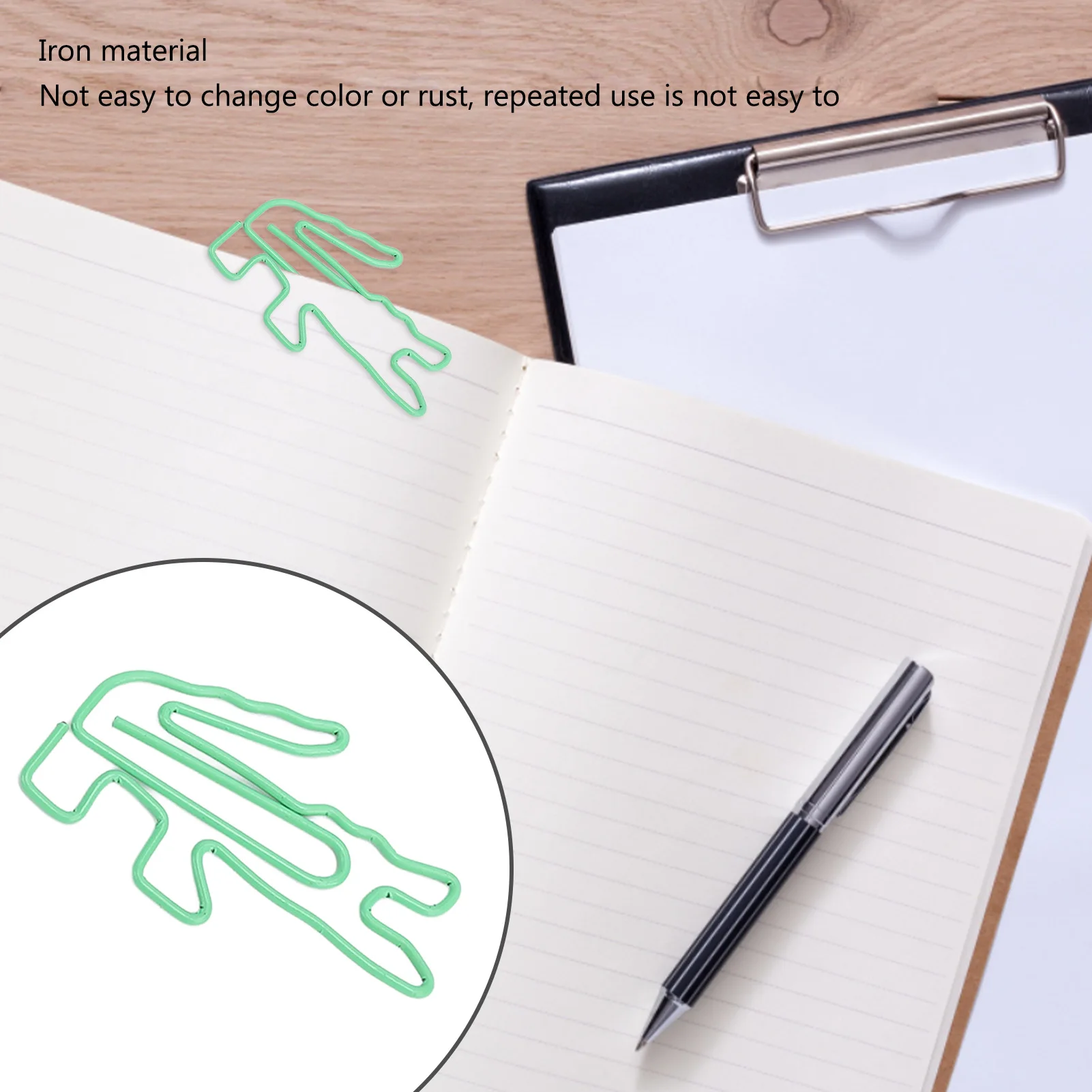 100PCS Paper Clips Crocodile Shaped Stainless Steel Paperclips for Office School Document Sorting