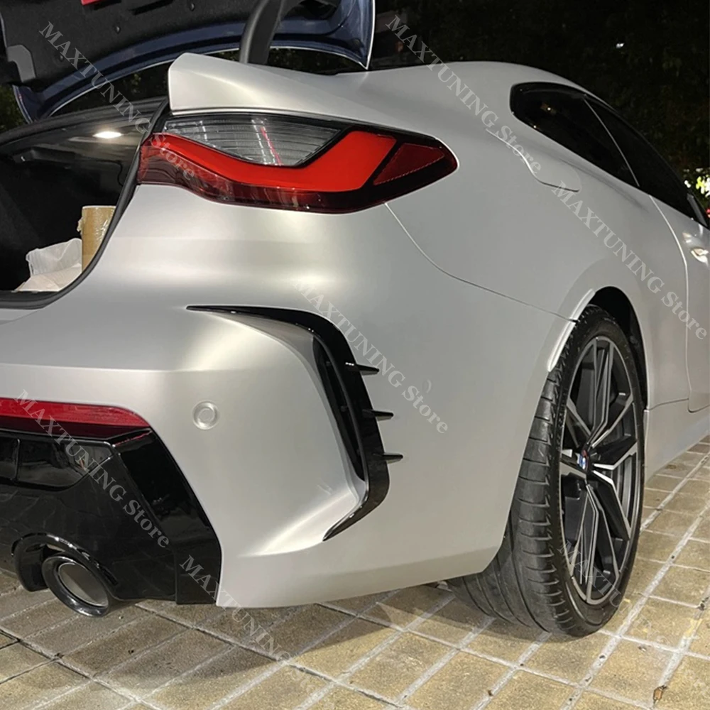 لسيارات BMW 4 Series G22 G23 M Sport 430i M440i M440d 2020-2023 المصد الخلفي الجانب غطاء فتحة التهوية Canard الفاصل سبويلر طقم الجسم #2