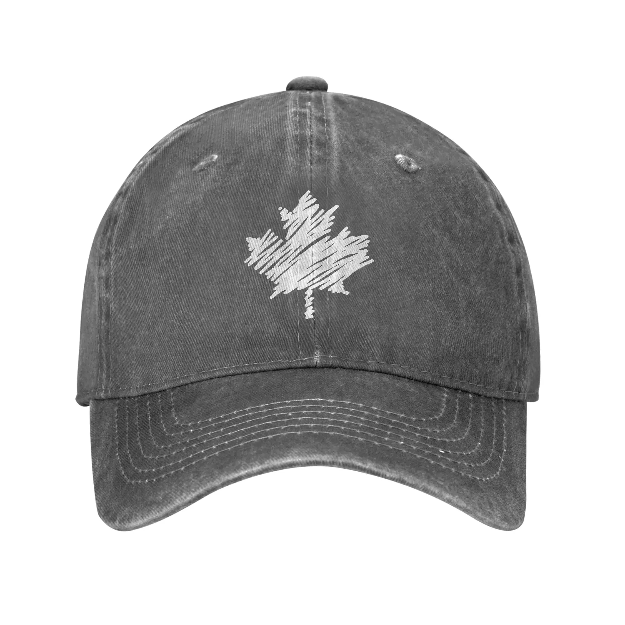 Fashion White Canadian Maple Leaf Scribble Style baseball cap  Brand New Authentic Product Cap Women's