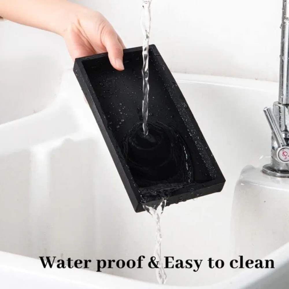 Thickened Bathroom Counter Tray Rectangular Shatterproof Soap Dispenser Tray Lightweight Bathroom Vanity Organizer Bathtub