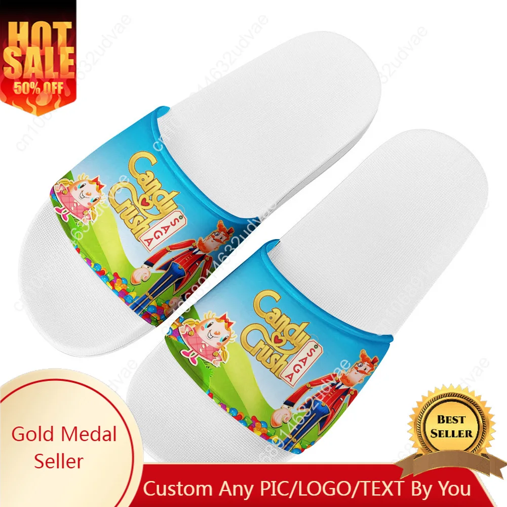 

Candy Crush Saga Slippers Home Bathroom Sandals Water Shoes Men Women Teenagers Indoor Poor Sandal Customized Summer Slipper