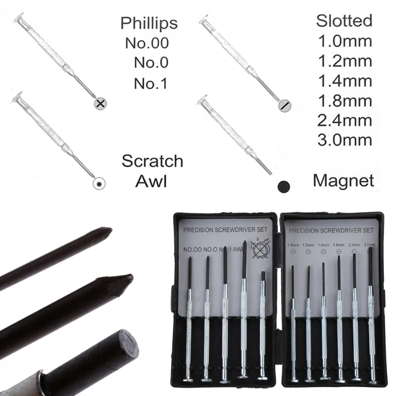 Y1UD 11PCS Precision Screwdriver Set Mini Bijoutiers Montres Lunettes Réparations Kit