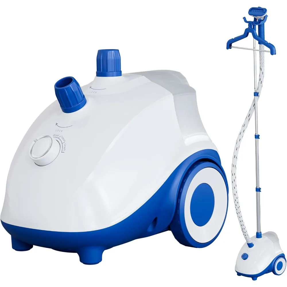 Standing Garment Steamer, 1500W Powerful Steamer for Clothes with Roll Wheels, 1.7L Water Tank for 55 Min Continuous Steaming