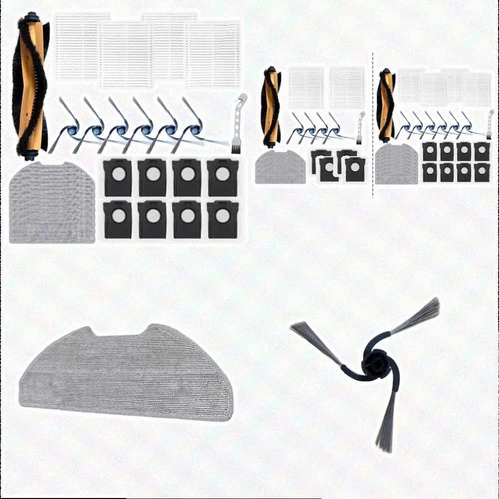 For Dreame For D20 For Air Plus F21 L30s Plus Vacuum Parts Bundle Main Brush Side Brush Filter Mop Cloth Bag Set A B