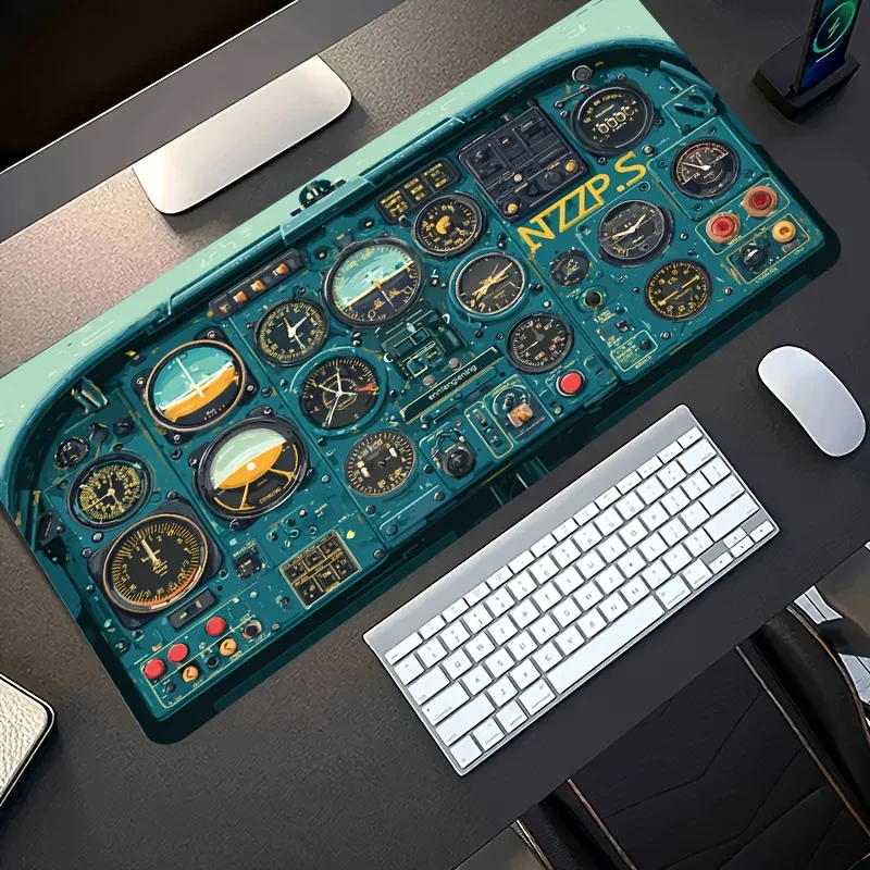 

Large Retro Airplane Cockpit Dashboard Gaming Mouse Pad Non-slip Washable Rubber Pad on The Table Mouse Mats Mousepad 900x400