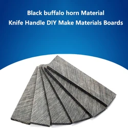 5pcs/lot 120*40*6mm Natural Black Buffalo Horn Board for Knife Tools Grip Handles DIY Making Materials Plates Accessories Parts