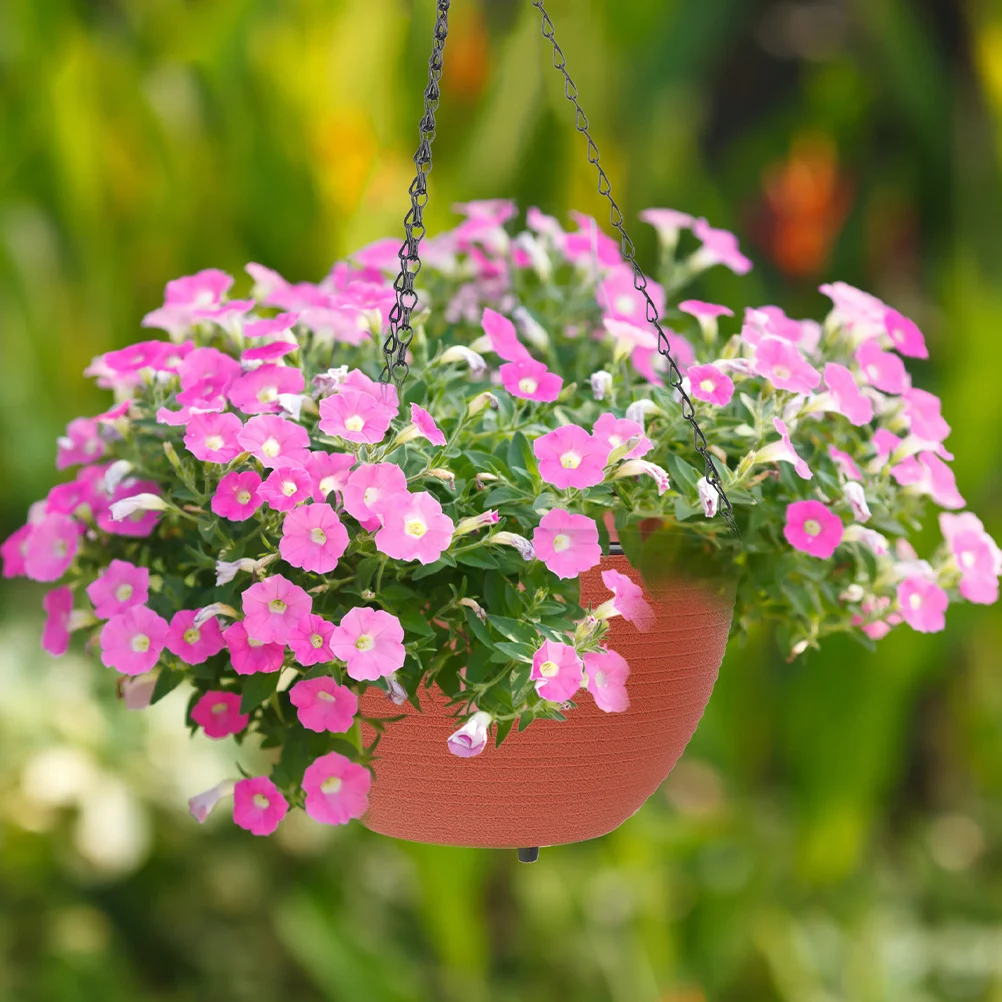 

Durable Plastic Self Watering Hanging Planter Basket Detachable Base Hanging Flower Pot Indoor Outdoor Balcony Decor
