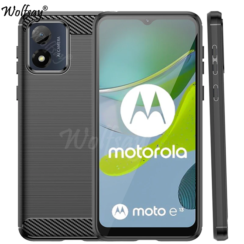 For Motorola Moto E13 Case Silicone Carbon Fiber Back Cover For Moto E13 E32 E22i E20 G13 G23 G53 G32 G72 Case For Moto E13 Case