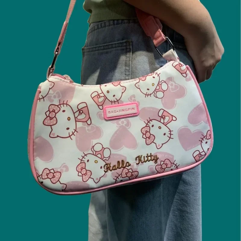 

Miniso Hello Kitty Underarm Bag for Women Y2K Sanrio Kuromi My melody Messenger Tote Bag Cute Girls Shoulder Bag Purses Handbag