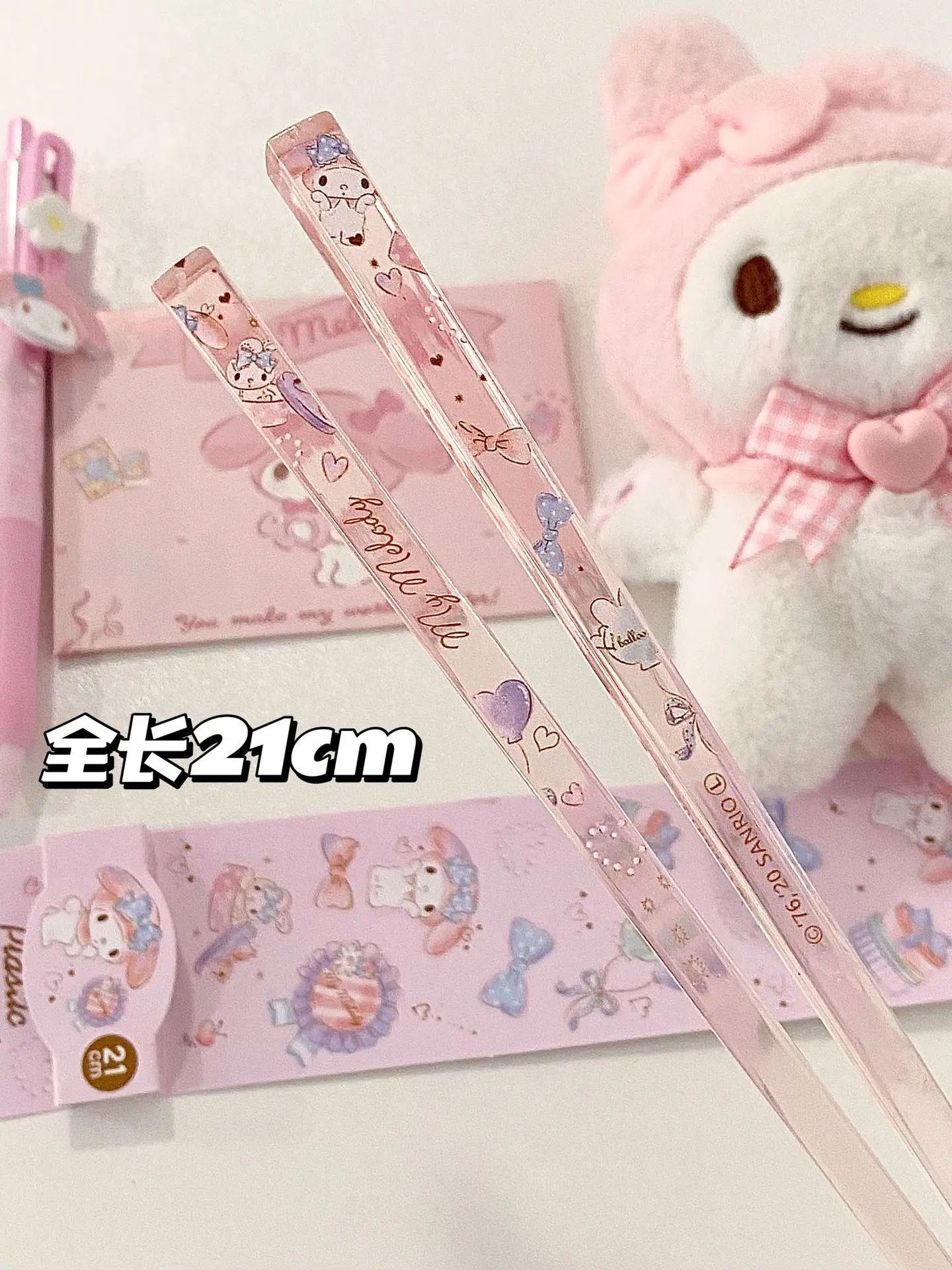Cinnamoroll My Melody Chopsticks Sanrio Crystal Acrylic Chopsticks Cute Non-Slip Transparent Sterilizable Not Moldy Tableware