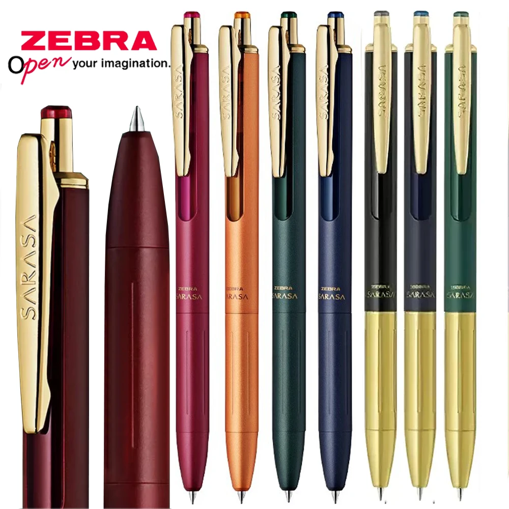 Japan Zebra Gel Pen JJ56 Retro Color Metal Bar Press Action Ballpoint Pen High-end Business Signature Pen Office Stationery