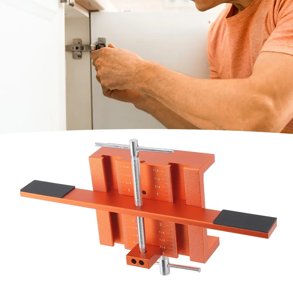Universal Aluminum Alloy Door Mounting Jig Adjustable Fast Drilling Hardware Jig Tool Door Hinge Jig Bathroom
