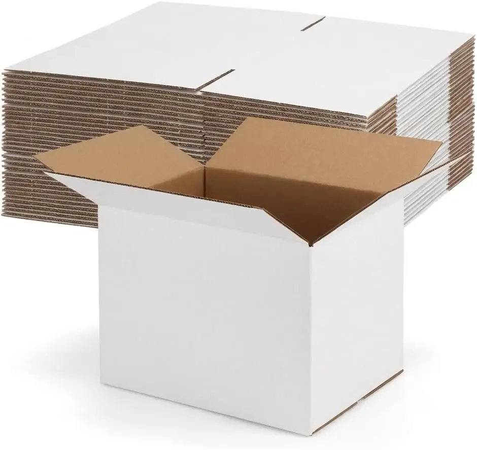 

30 Pack 8x6x6 Shipping Boxes White, Small Corrugated Cardboard for Mailing, Gift Wrapping