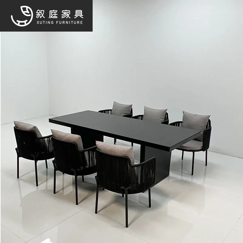Outdoor courtyard table and chair terrace high-grade outdoor waterproof and sunscreen leisure rattan chair villa balcony rattan