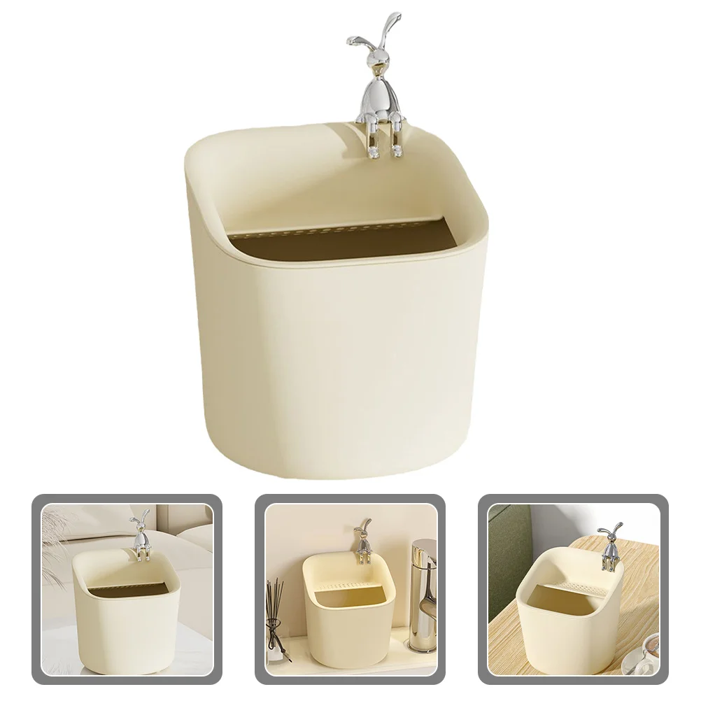 

Rabbit Trash Can Table Wastebin Garbage Mini Office Household Small Desk Plastic Pp