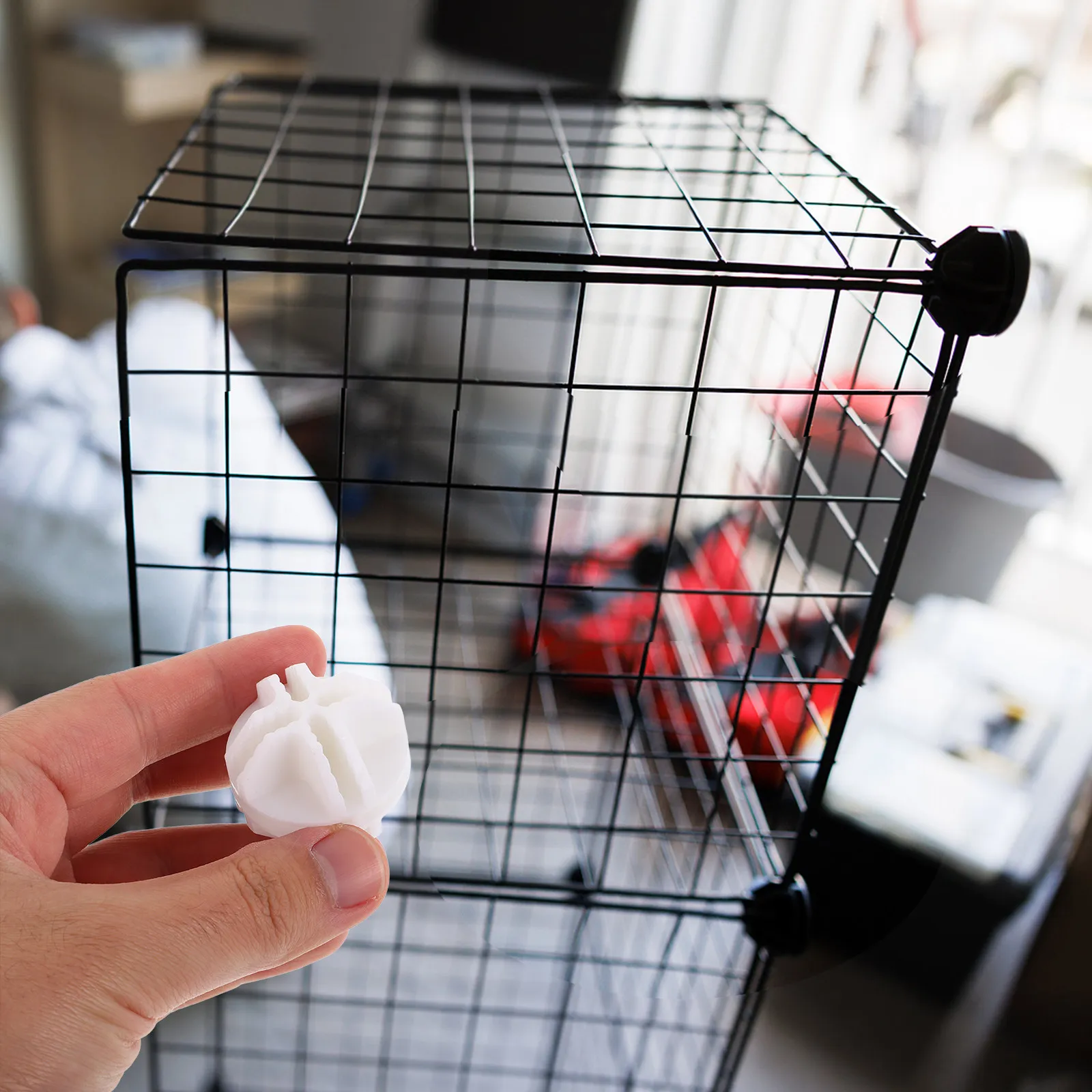 10Pcs Ball Type White Wire Plastic Cube Connectors Storage Cabinet Buckle Wire Grid Shelf Dividers Organizer Shelf Organizer