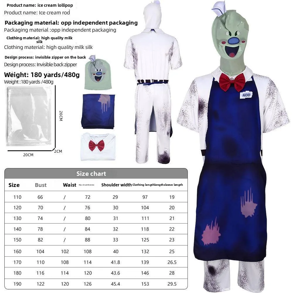 loween Terror Ice Cr Role-plang Onesie Par Costume Event Performance Chinese Traditional Clothing Women's Faion