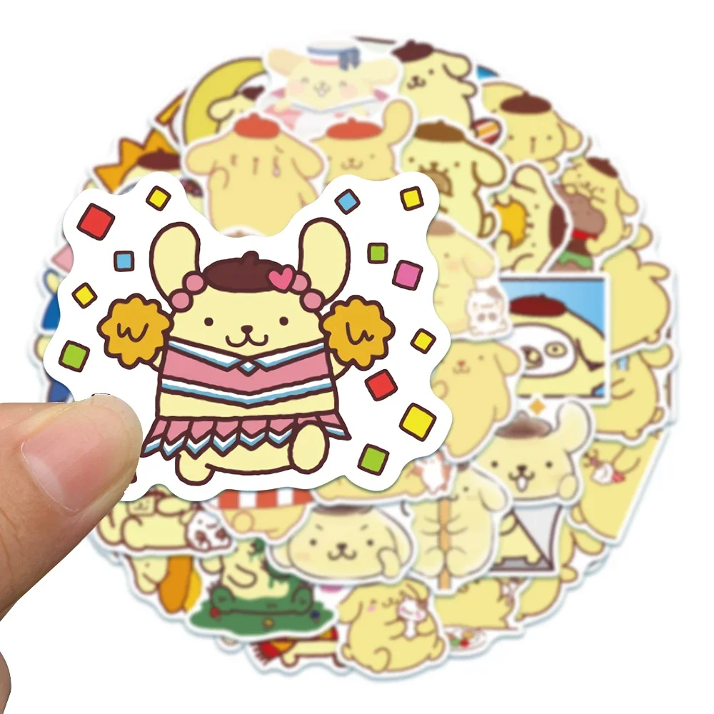 Kawaii Pompompurin Stickers Mixed Sanrio Kuromi Decals for DIY Phone Luggage Laptop Diary Guitar Sanrio Sticker Kids Girls Toy