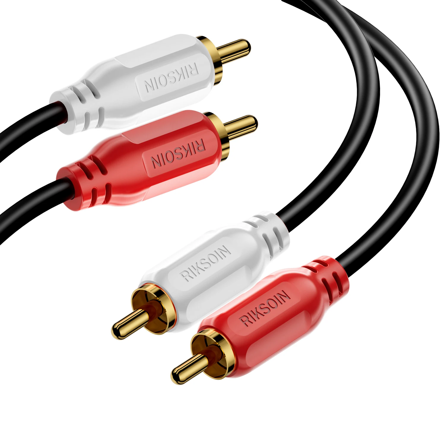1 Cable RCA RIKSOIN, Cable de Audio Estéreo 2RCA Macho a 2RCA Macho, Cable RCA con Doble Blindaje Compatible con Cine en Casa