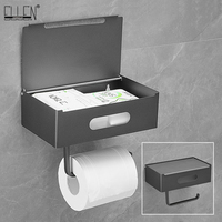 ELLEN Bathroom Paper Holder Waterpoof  Toilet Tissue Paper Box with Phone Shelf Wall Mounted Bathroom Paper Holder E659