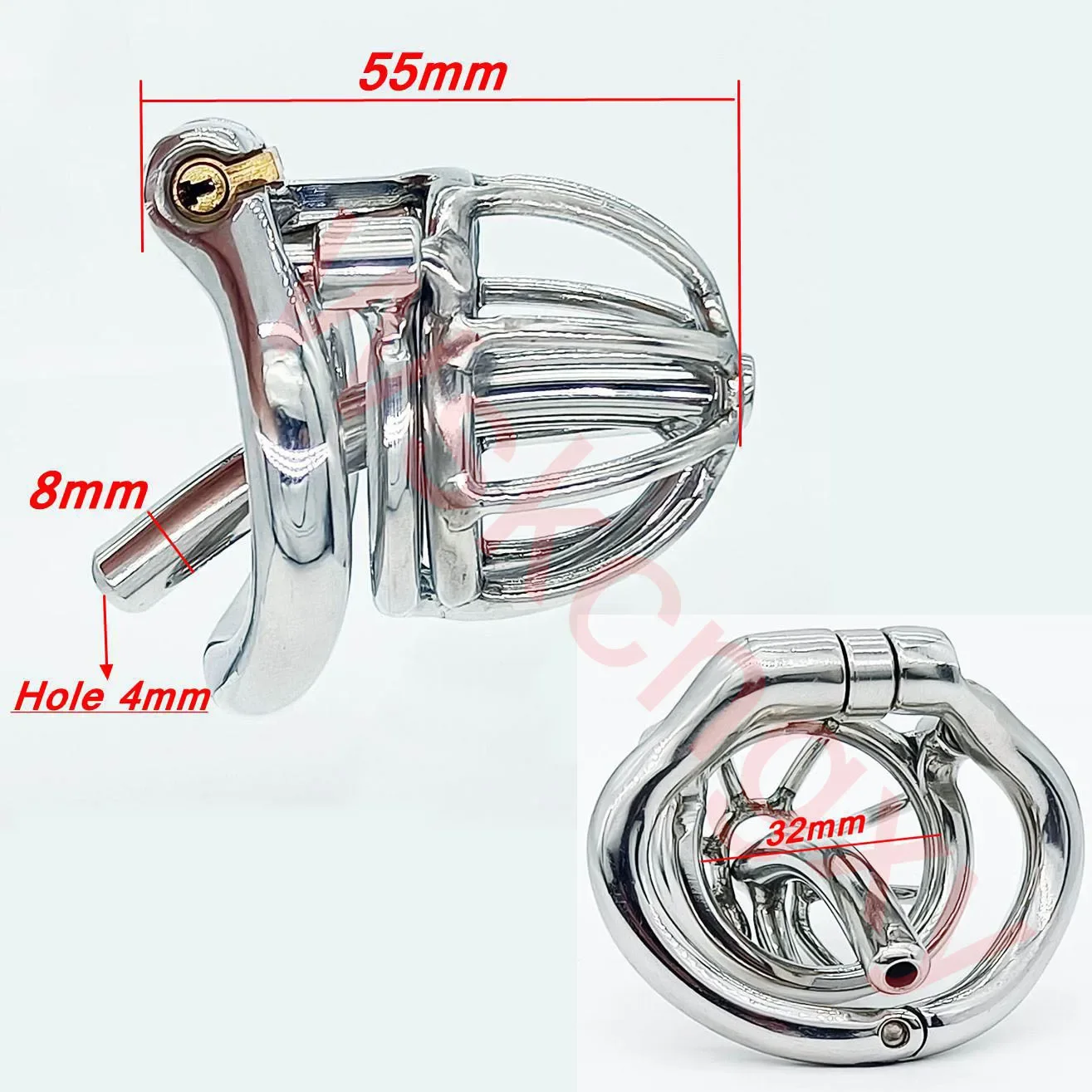 NEW Male Chastity Devices Stainless Steel Cock Cage with Removable Urethral Catheter Adult Sex Toys for Men Penis Lock