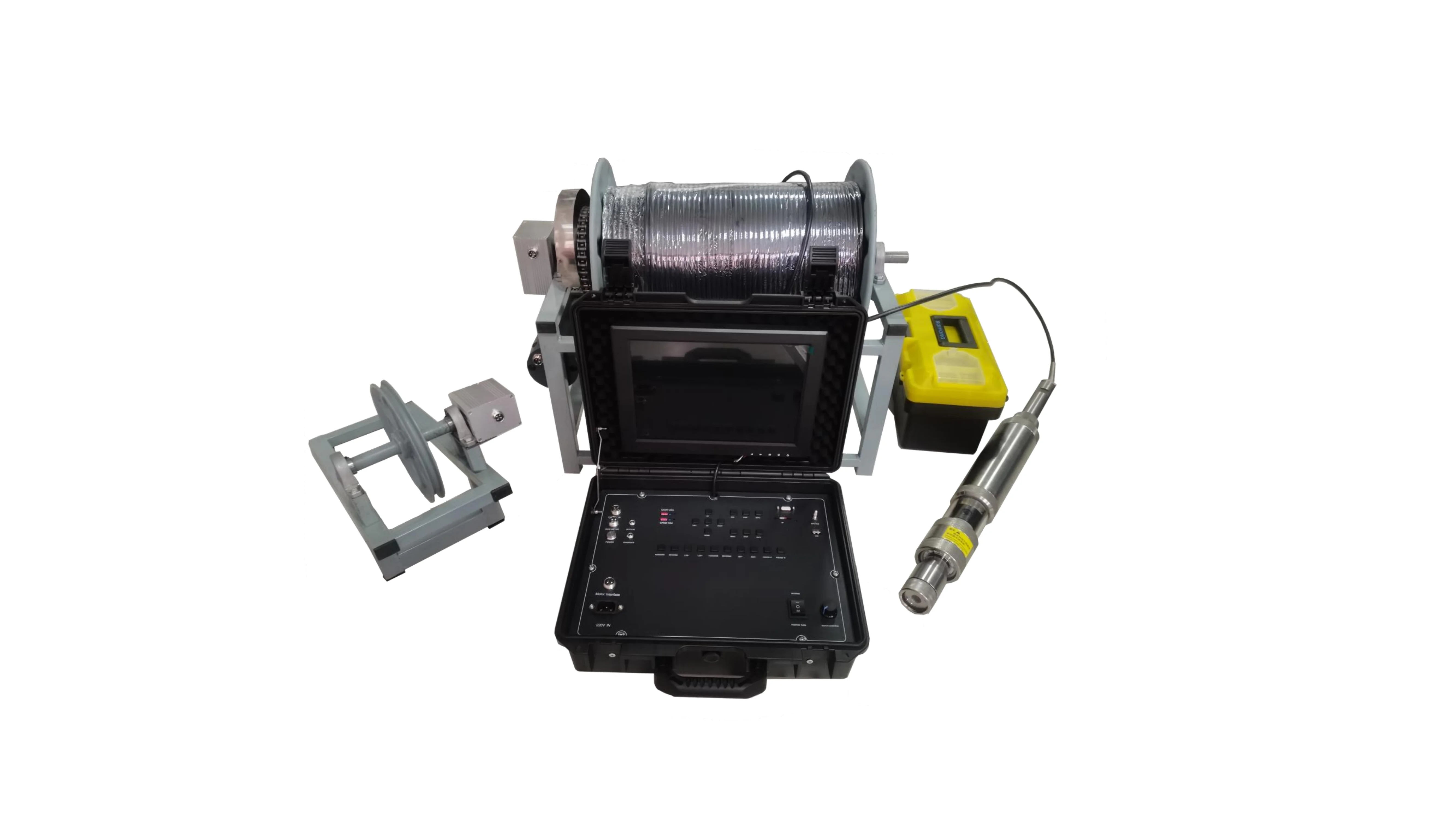 High Quality 1000m Auto Winch 73mm Dual Camera High Resolution Focus Function Borehole Inspection Camera