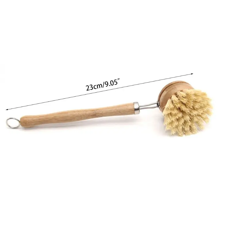 2022 New Plant Based Cleaning Brush Set,Bamboo Kitchen Scrub Brush Set of 4 Clean Tablewa