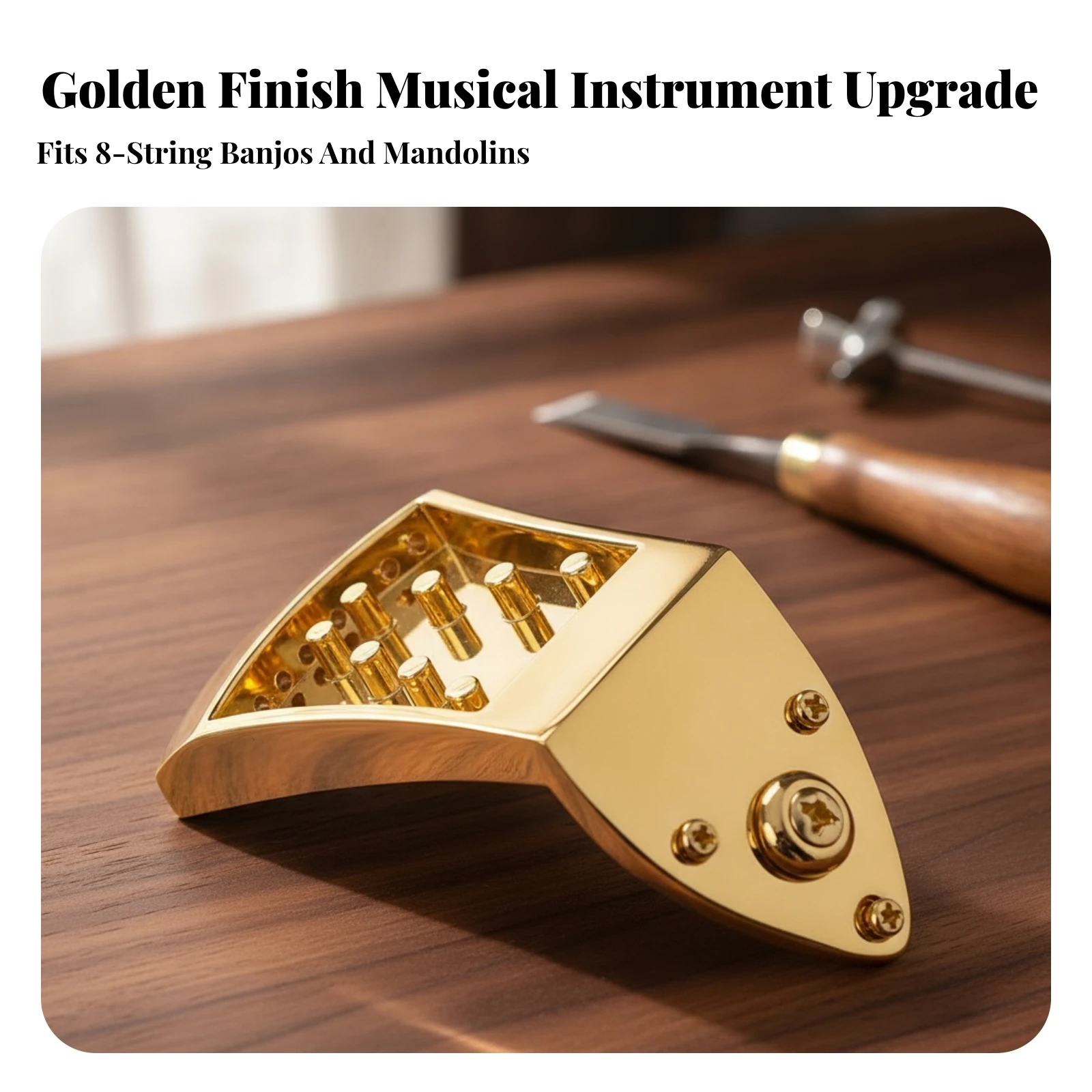 8弦マンドリン用テールピース、スリムタイプ、楽器部品、研磨仕 - Musical Instrument Mandolin のレビューと価格