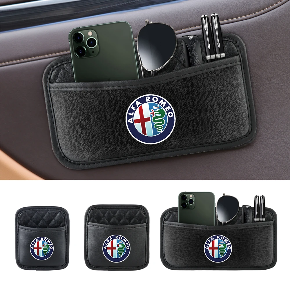 1x Fashion Retro Grace PU Leather Storage Bag Car Organizer Artificial Leather For Alfa Romeo 159 Giulietta Mito 147 Accessories