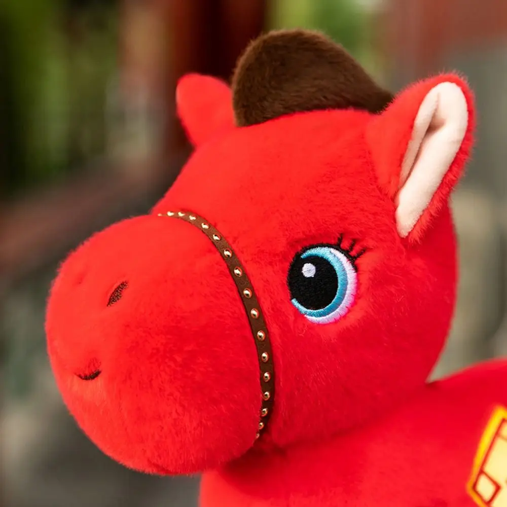 LLavero de caballo creativo 2026 Año del caballo lindo estatuilla de Pony del zodiaco llavero de Animal relleno Kawaii de estilo chino