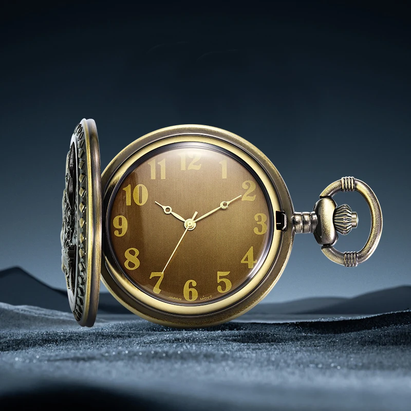 1pc A vintage-style quartz pocket watch with a train motif with a thickened link This pocket watch is perfect for wearing a holi