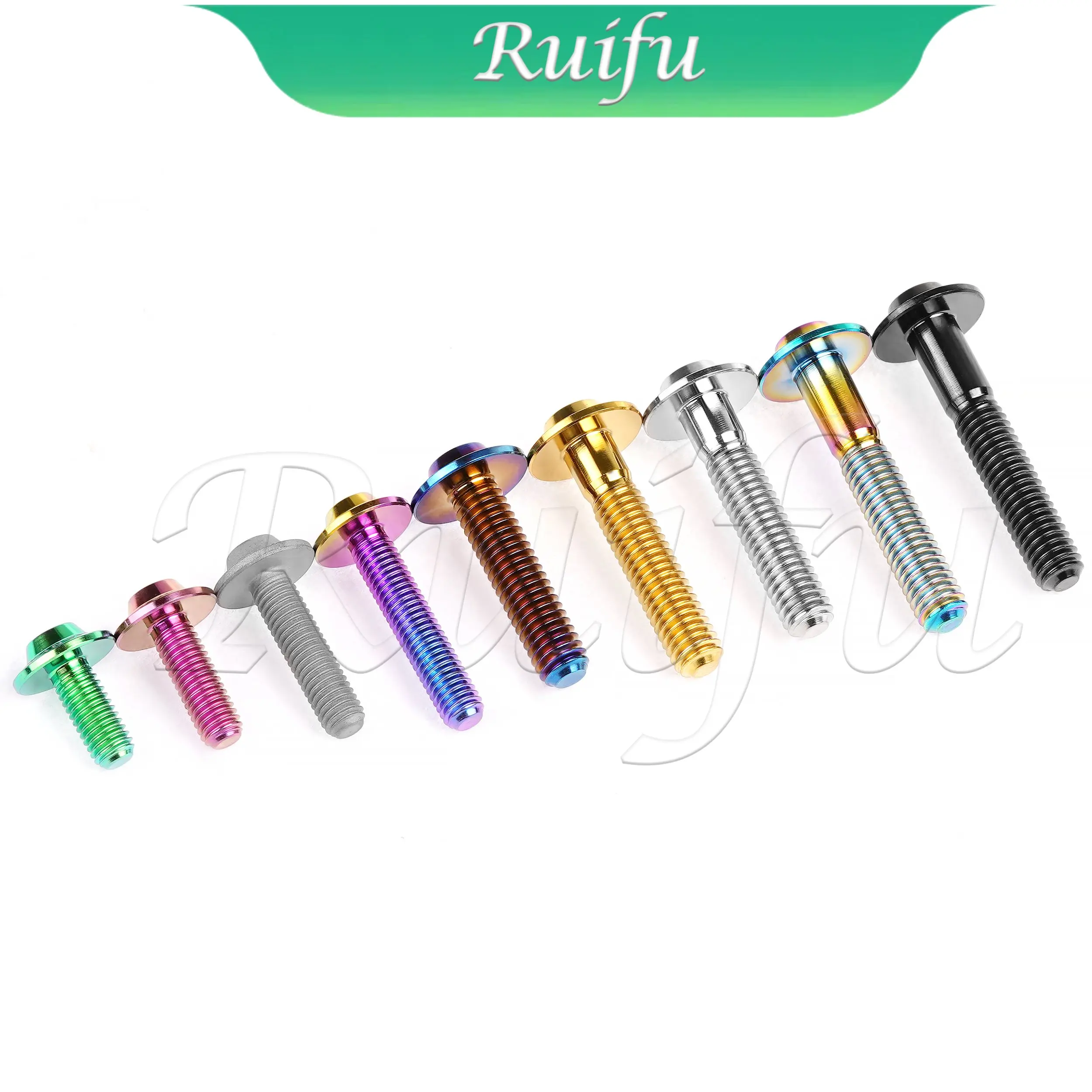 Ruifu  Titanium Bolt 6pcs  M5/M6x10 12 15 20 25 30 35mm Butterfly Umbrella Torx Screws with Logo Screws for Motorcycle Disc