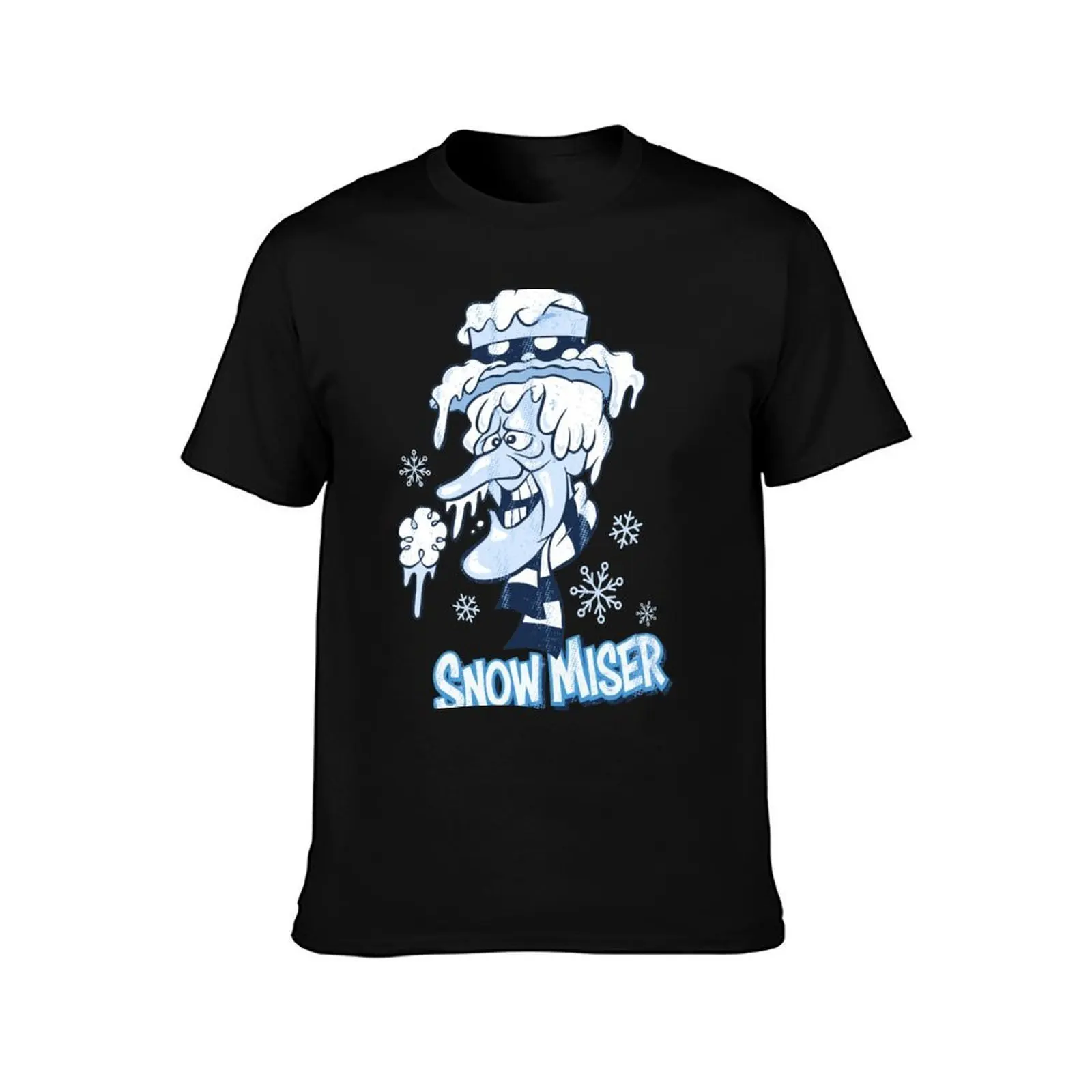 Snow Miser T-Shirt, Summer Casual Cotton Tee, Oversized Streetwear Tops, Vintage Graphic Print, Loose Fit Short Sleeve